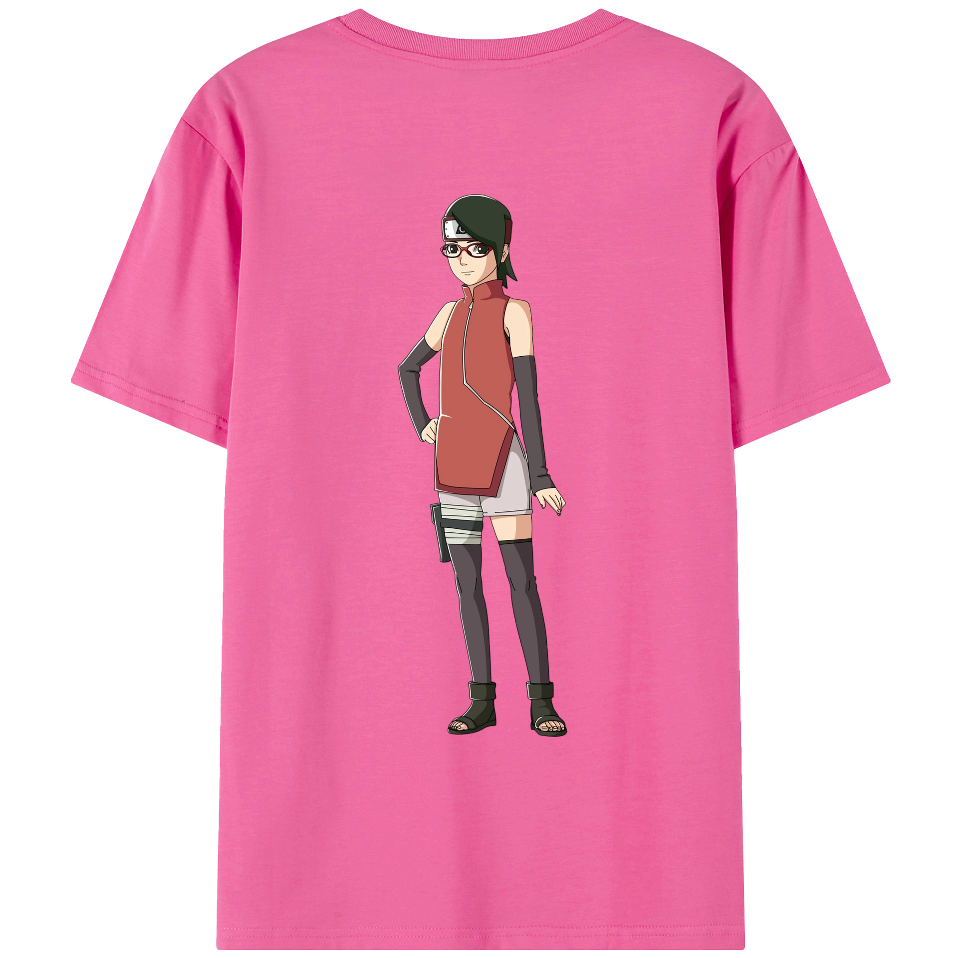 （画像用） NARUTO -ナルト- うちは サラダ Uchiha Sarada レディース半袖Tシャツ(バックプリント)
